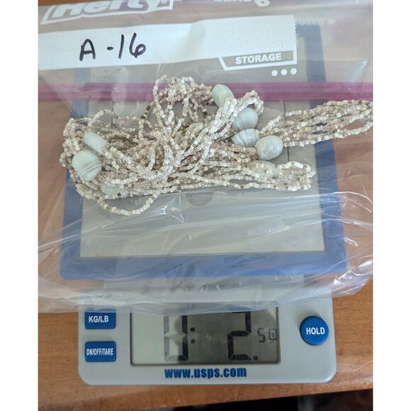 Long Necklace Beaded Mixed Beads Faux Pearls 5 Strand Glass 24" Drop - Picture 7 of 7